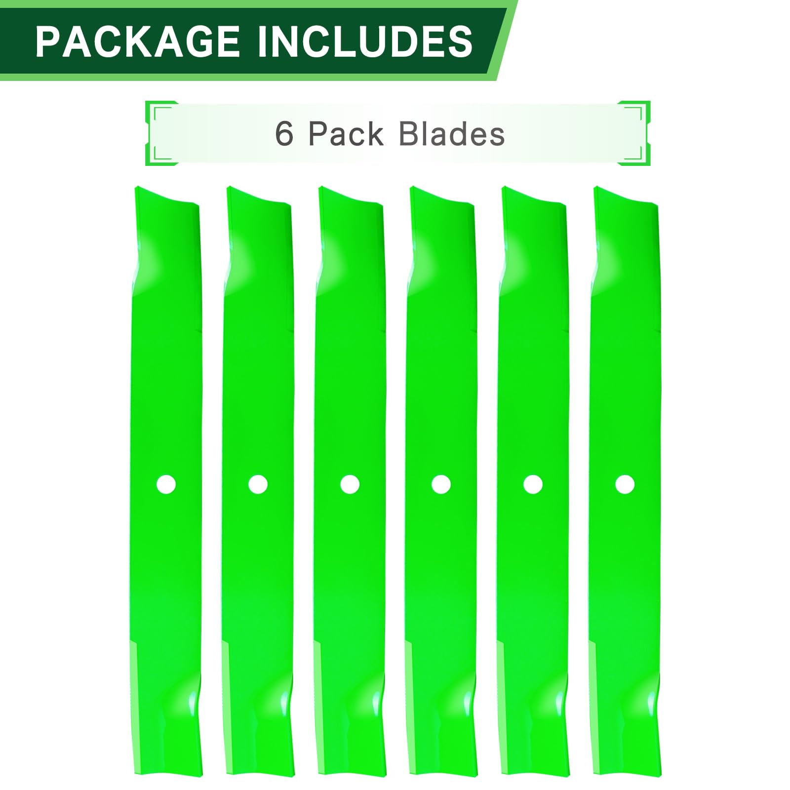 Paquete de 6 cuchillas de alta elevación 09081200 sustituyen a las originales OEM 09081200 03253900 09246600 compatibles con cubiertas de cortacésped Gravely Pro-Turn A riens de 60 pulgadas