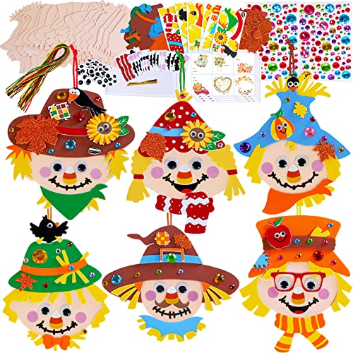 Winlyn 24 Sets Fall Craft Kits Autumn Scarecrow Crafts Fall