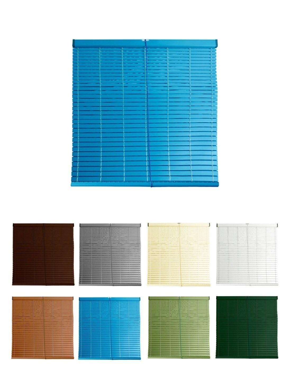 JARDIN202 - Persiana de PVC Alicantina con Polea Metálica | Persiana Enrollable | Estor Enrollable para Ventanas, Puertas, Salón y Cocina | 90 x 220 cm (Azul)