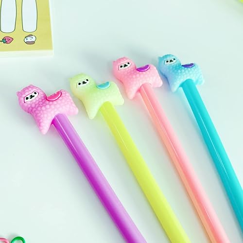 Miniatura 2 de Animal Llama Oveja Alpaca Bolígrafos de Gel Set Moda Lindo Colorido Kawaii Encantador Gel Bolígrafo Oficina Escuela Papelería Bolígrafo (6 unidades)