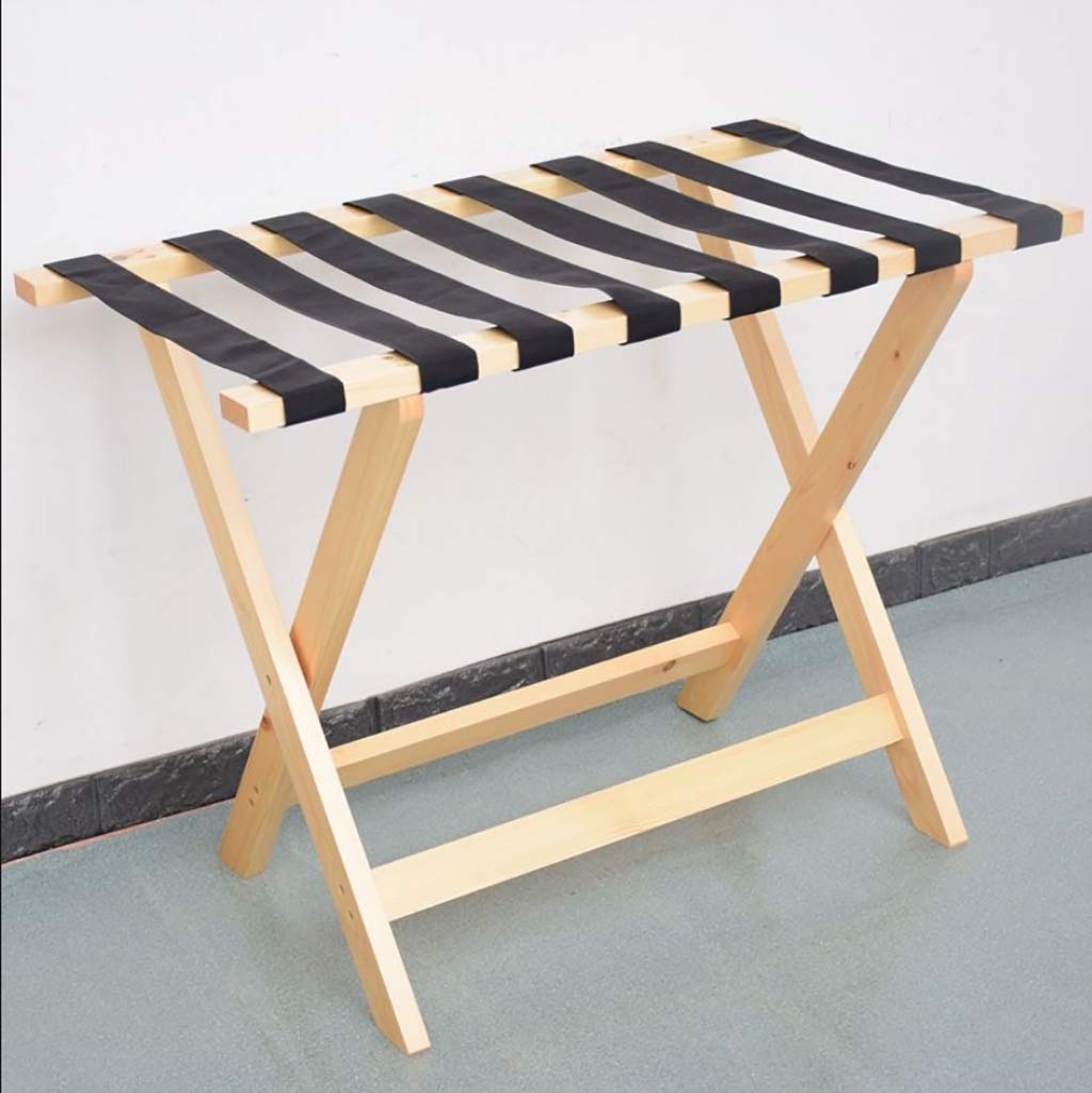 Porte-bagages en bois pliable 80x45x60cm pour rangement au sol