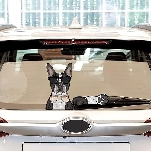 Miniatura 39 de Chihuahua - Calcomanía para limpiaparabrisas trasero, lavable, extraíble, de PVC, divertida cola de cachorro, calcomanía decorativa