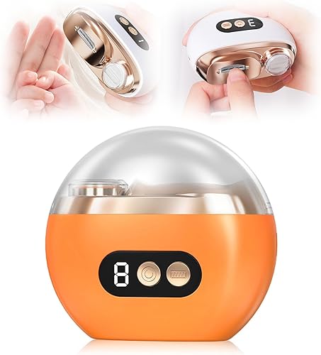 Cortaúñas eléctrico multifuncional 2026, cortaúñas eléctrico 3 en 1 con 3 velocidades ajustables, para adultos y personas mayores (naranja)