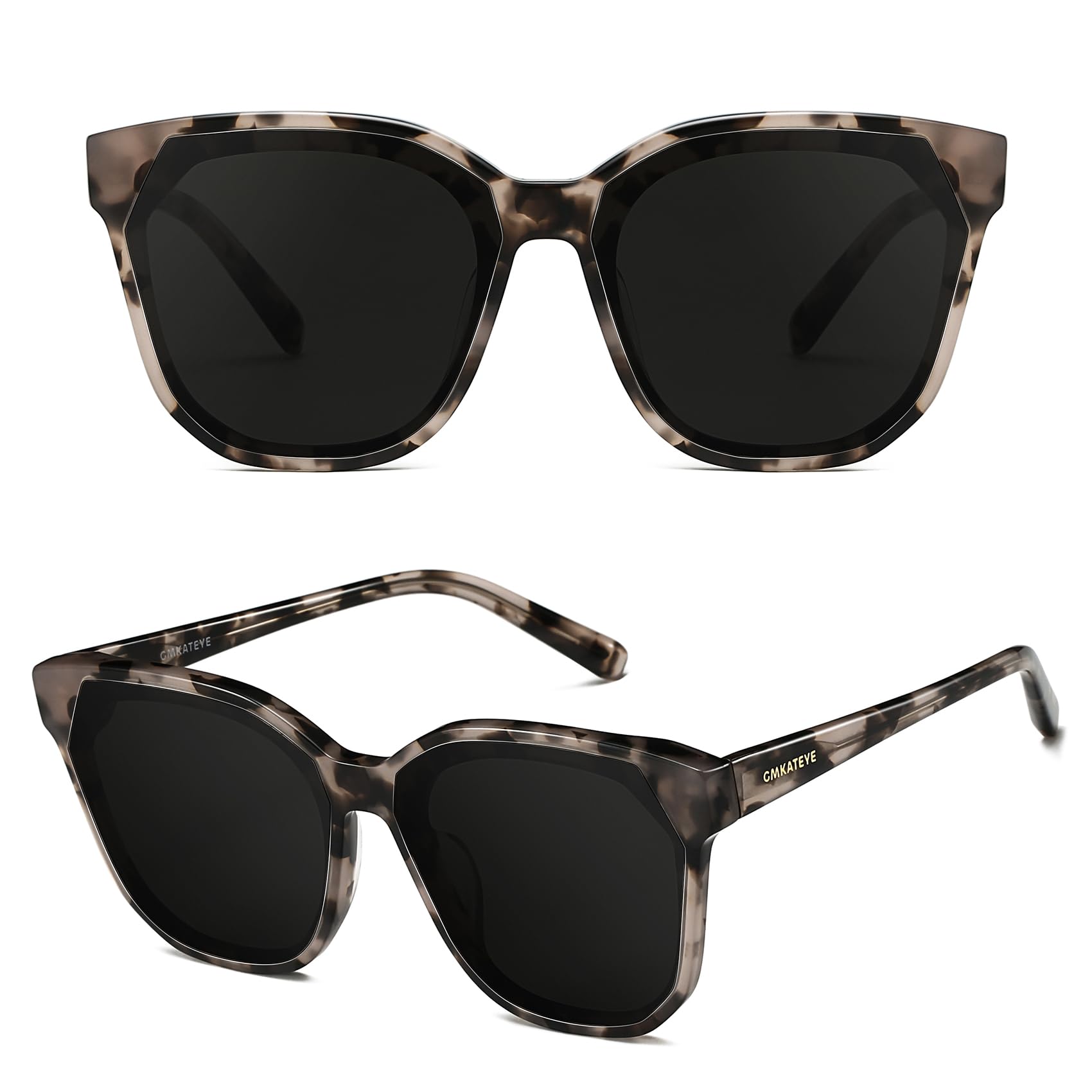 GMKATEYE Übergroße Sonnenbrille für Damen, große quadratische Sonnenbrille, UV-Schutz, großer Rahmen, trendige Farbtöne