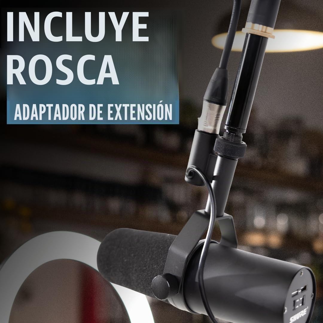 Shure by Gator Broadcast Desk Series; Soporte de micrófono con brazo articulado para montaje en escritorio Shure; (SH-BROADCAST1) | Totalmente ajustable con un brazo silencioso de 360 grados para podcasts y transmisión. Compatible con MV7 y SM7B