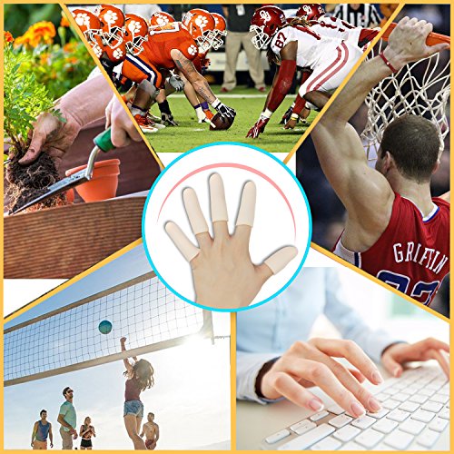 Image of Pnrskter Gel Finger Cots, Finger Protector Support(14 PCS) NEW MATERIAL Finger Sleeves Great for Trigger Finger, Hand Eczema, Finger Cracking, Finger Arthritis and More. (10pcs Long + 4pcs Short)