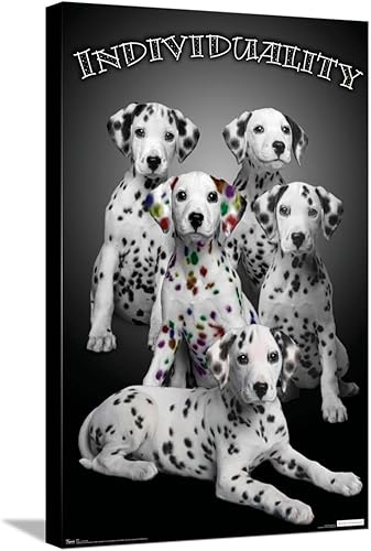 Trends International Keith Kimberlin - Póster de pared de lienzo individual de cachorros dálmatas con manchas de colores