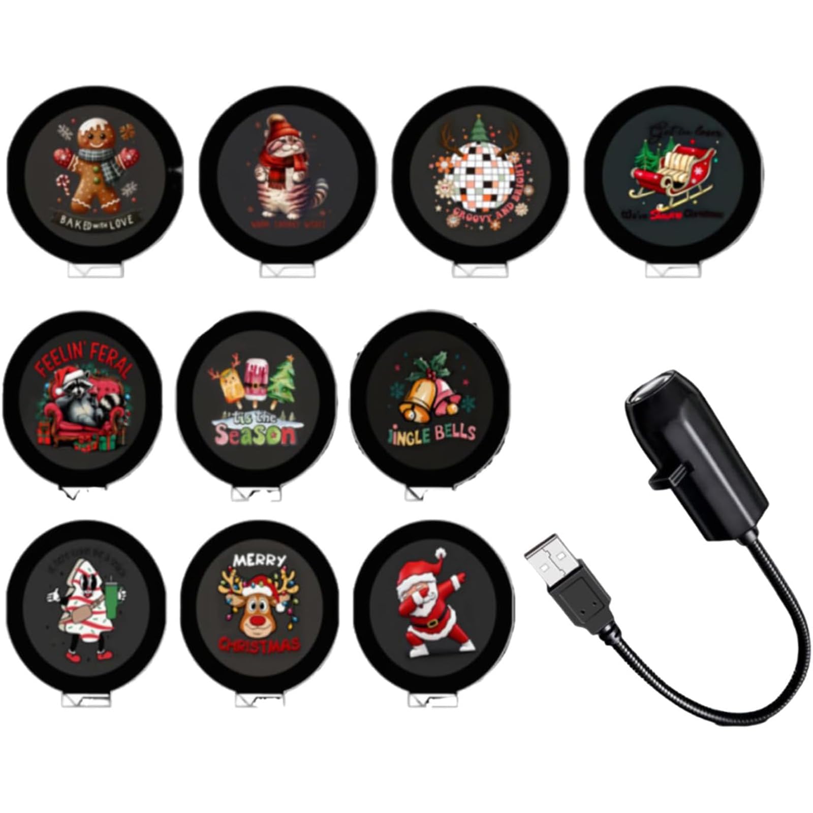 Plug and Play HD Christmas Projector,Christmas Projection Night Light，10pcs