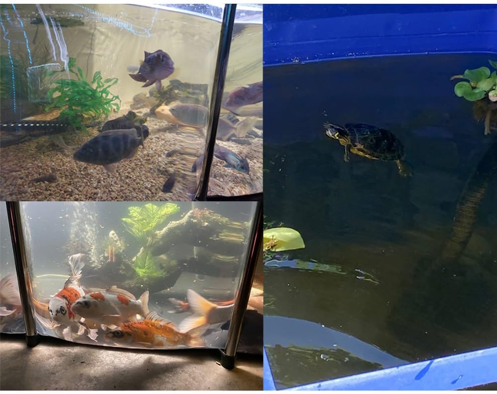 Durable Steel Frame Canvas Fish Pond - Above Ground Koi Breeding Tank with Clear PVC Window (50x40x30cm) - Ideal Outdoor Aquarium for Water Gardens