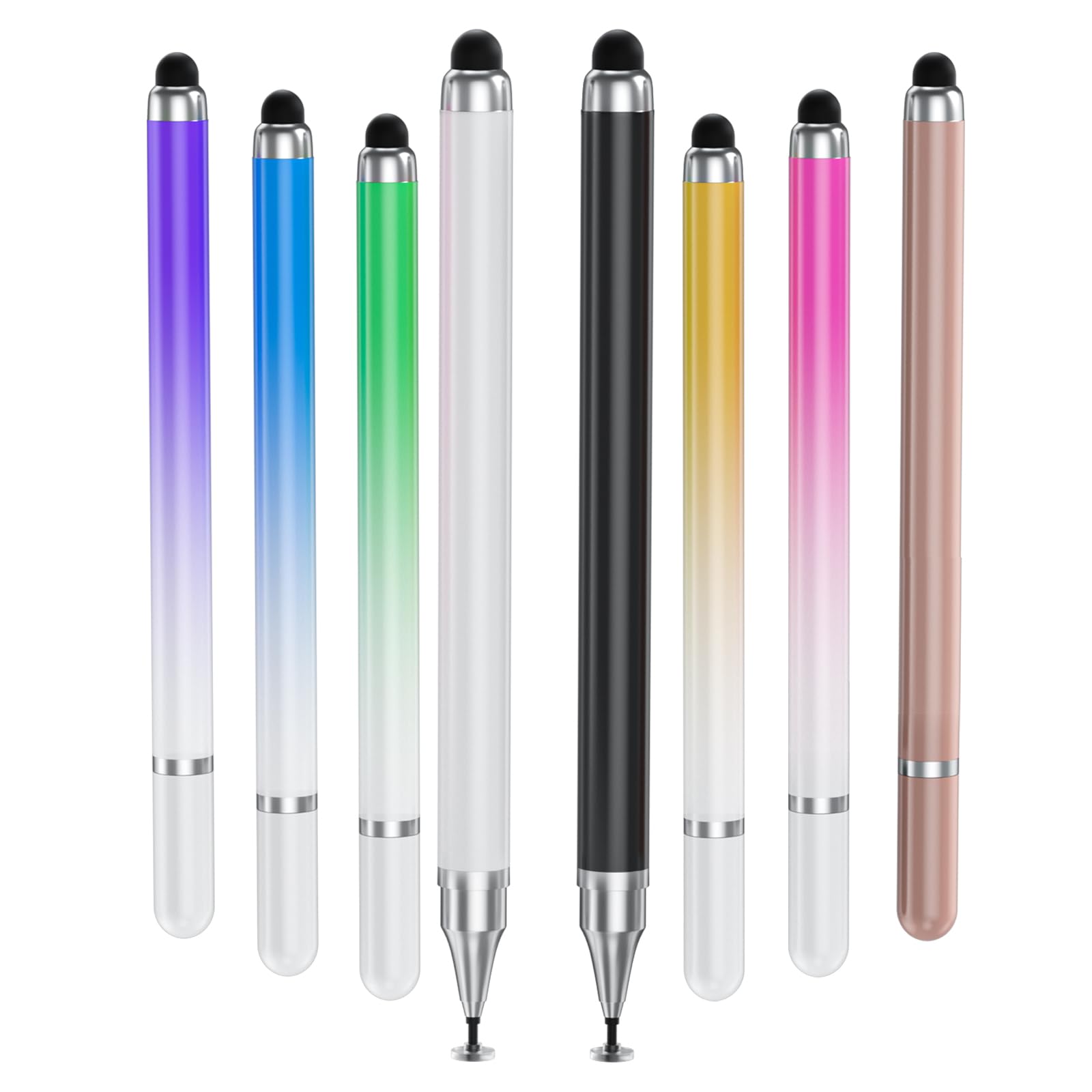 YaCeSyn 8 Pcs Universal 2 in 1 Stylus Pens for Touch Screens, High