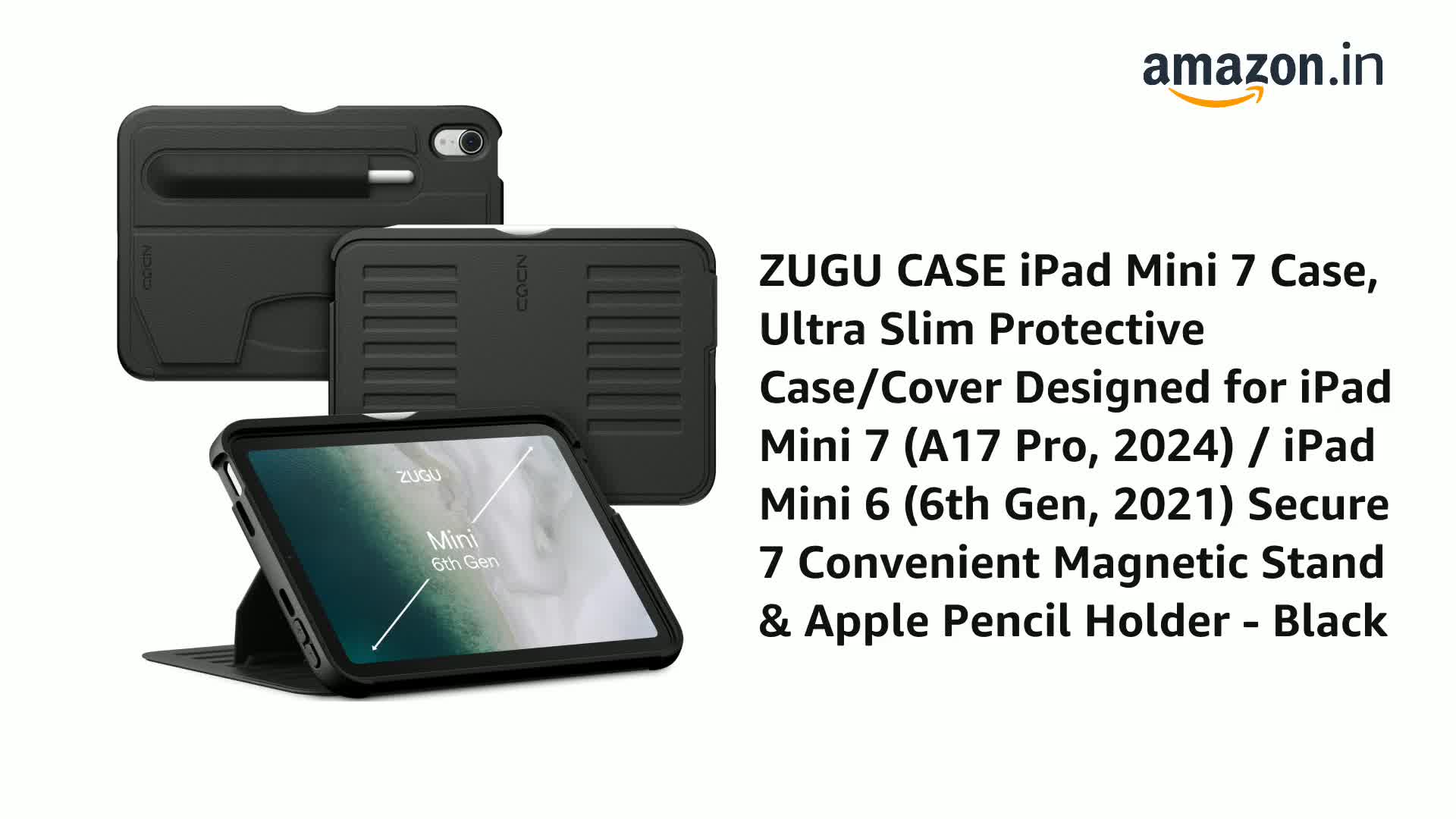 ZUGU iPad Mini 7 ケース&iPad Mini 6 ケース Amazon.co.jp: ZUGU iPad Mini 7 / 6 ケース 2024 (A17 Pro / 第