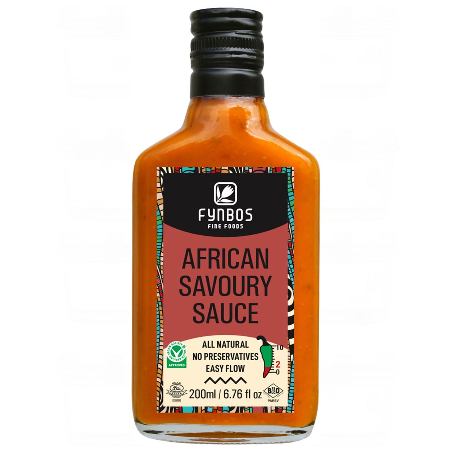 Fynbos Fine Foods African Savoury Sauce Herzhafte afrikanische Gewürzsauce mit exotischer Note Südafrika inkl. FeinWert E-Book (6 x 200ml)