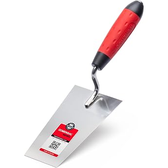 COMENSAL Masonry Trowel 160 mm - Plasterer's Spatula - Plastering Trowel - Stainless Steel - Plaster Trowel - Non-Slip Soft Grip - Made in EU