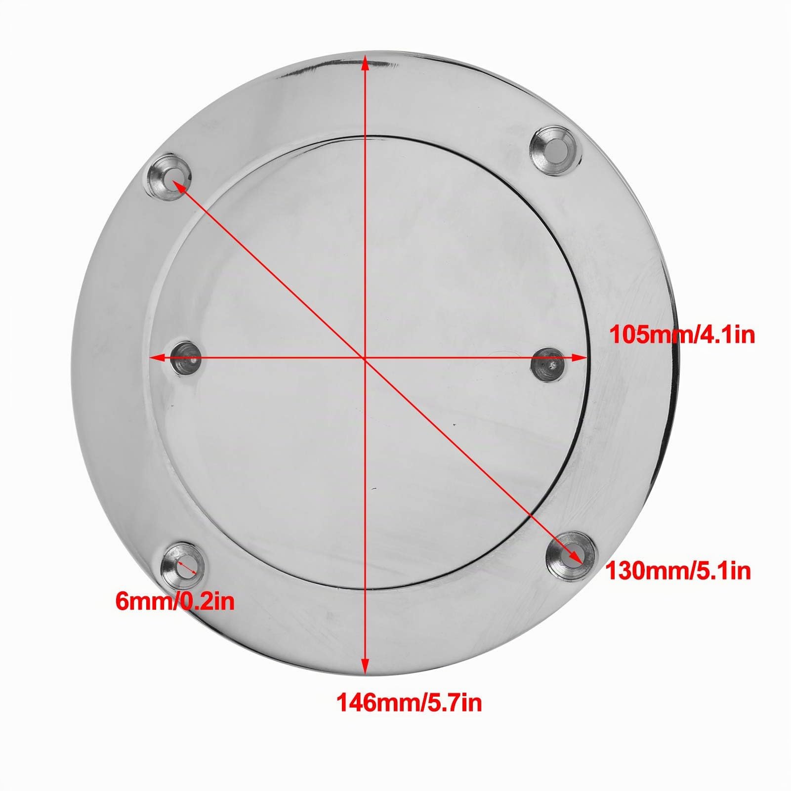 Plaque de Pont KIMISS, Trappe D'inspection en Acier Inoxydable de Couvercle de Trappe de Pont en Acier Inoxydable de 4 Pouces avec Clé pour Accessoire de Quincaillerie Marine de Yacht