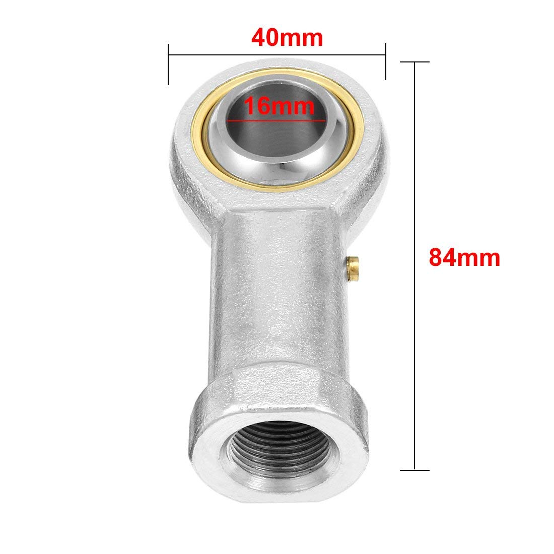 PHS16, Roulement d'embout à rotule, 16 mm, alésage économique, auto-lubrifiant, femelle, droite