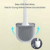 DENTSHIELD 2 db Szilikon WC Kefe Szivárgásmentes Tartóval, Gyorsan Száradó Fürdőszobai Toalett Tisztító Készlet, Könnyű Többszínű 6