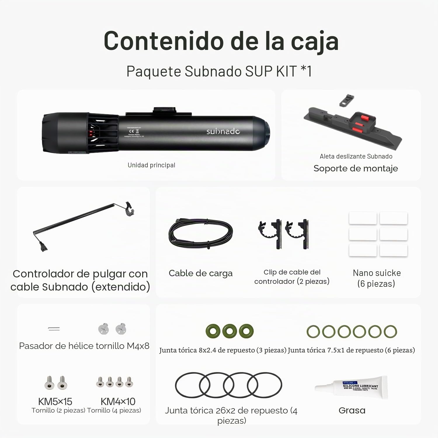 Subnado - Patinete Subacuático para Tabla de Remo SUP, Scooter de Agua Compatible con Tabla de SUP, Bodyboard, Kayak y Boogie - Compacto y Portátil