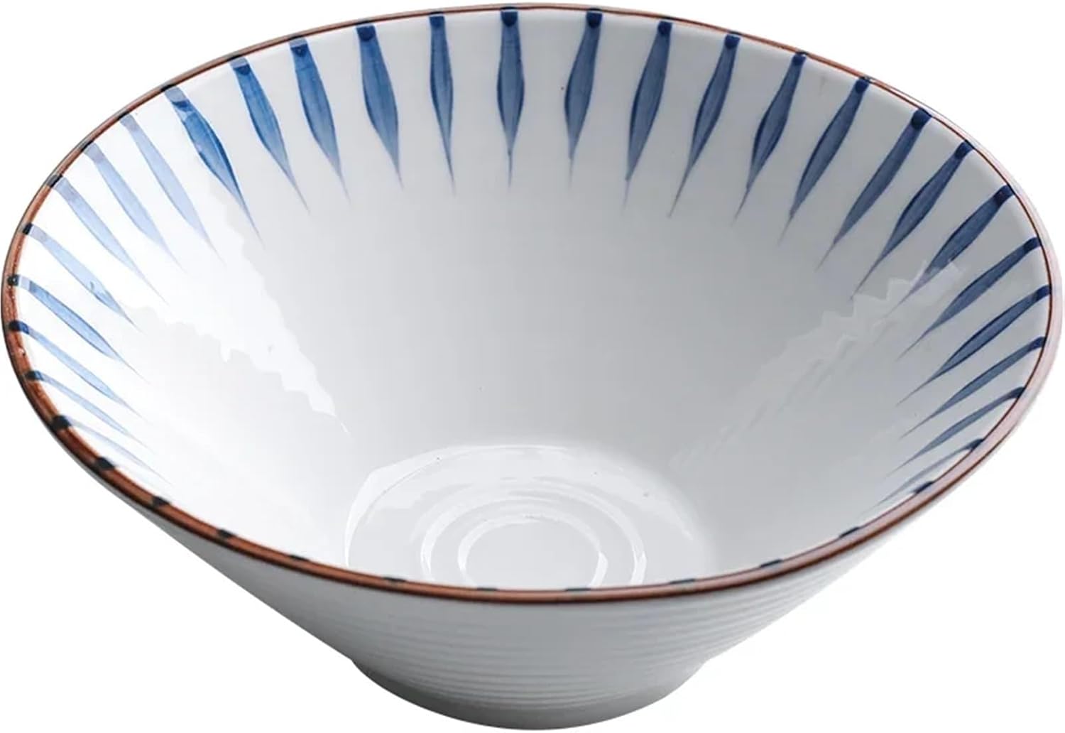 8 Inch Japanese Ramen Noodle Bowl, Microwave Safe Ceramic Dinnerware for Salad Rice Pasta Fruit Soup(Stripe)