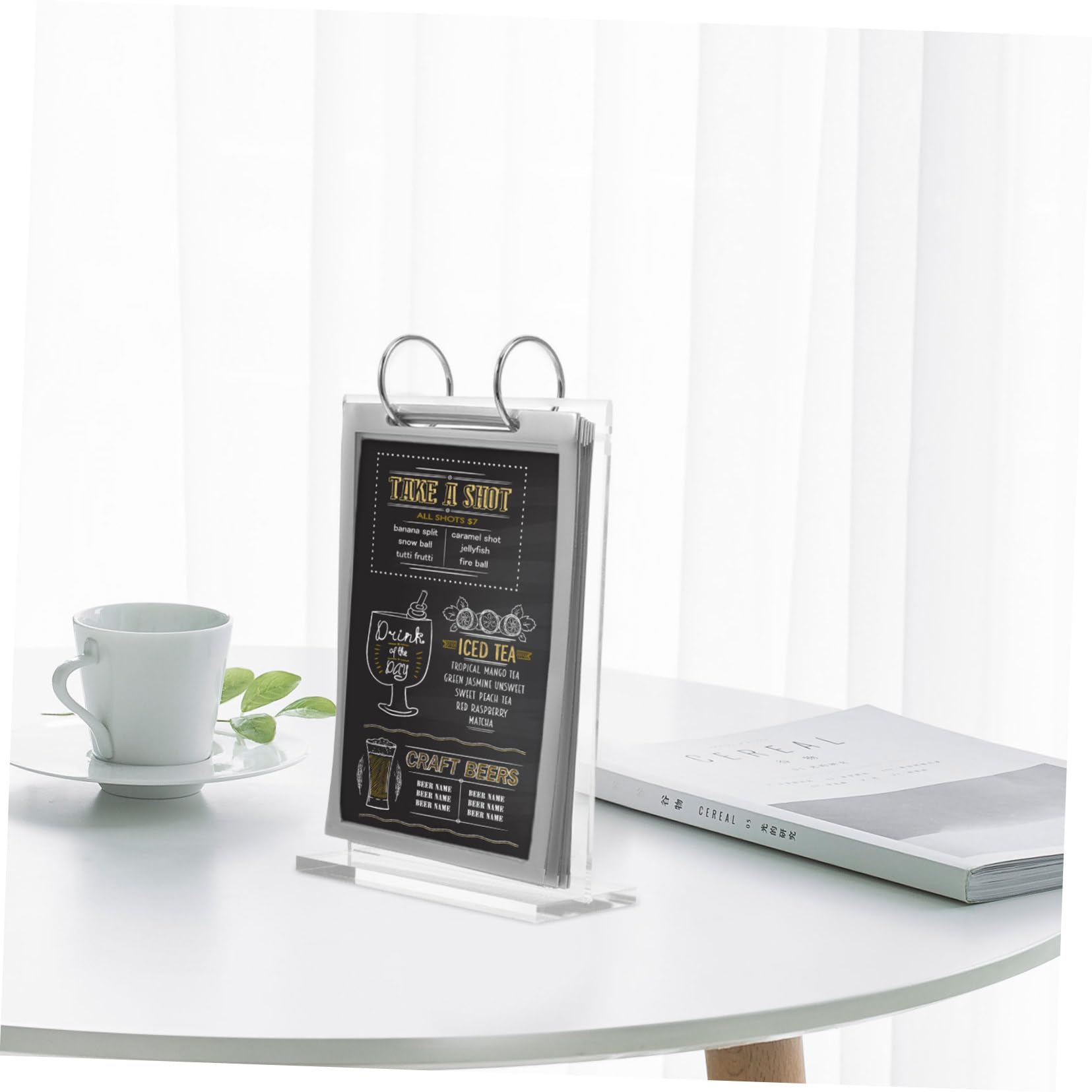 NUOBESTY Lot De 4 Présentoirs De Menu Robustes En Acrylique Avec Base Pour Supermarchés