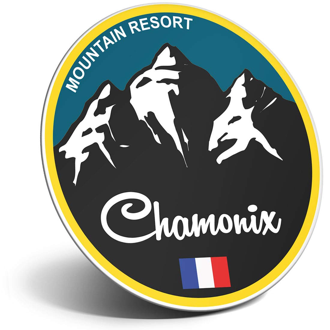 Destination Vinyl Ltd Magnet For Refrigerator, Fridge - Chamonix Ski Snowboard Resort France For Office, Cabinet And Whiteboard, Magnetic Stickers, 5317