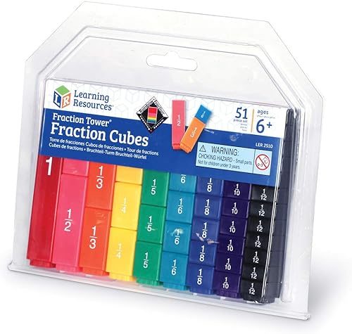 Miniatura 6 de Learning Resources Fraction Tower Fraction Cubes, bloques para niños, juego de 51 piezas, a partir de 6 años