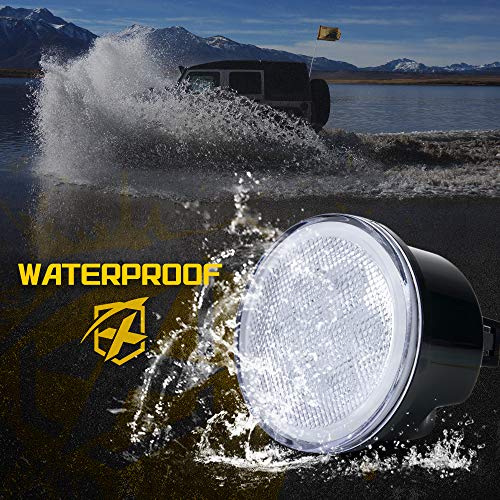 Image of Clear Lens Turn Signals Lights w /DRL Halo Compatible with 2007-2018 Jeep JK | Ultra-Bright LED, Parking Lights, ABS Plastic Shell, Waterproof, Plug N Play, Amber