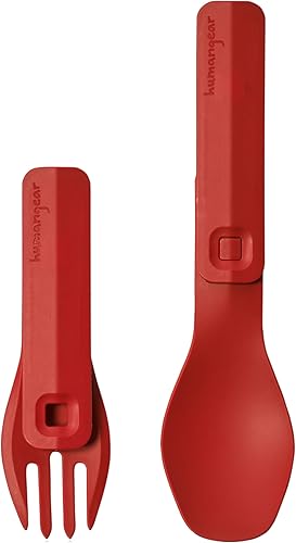 humangear GoBites Click Utensilios de viaje y campamento Utensilios de comedor portátiles y convertibles Tenedor y cuchara plegables