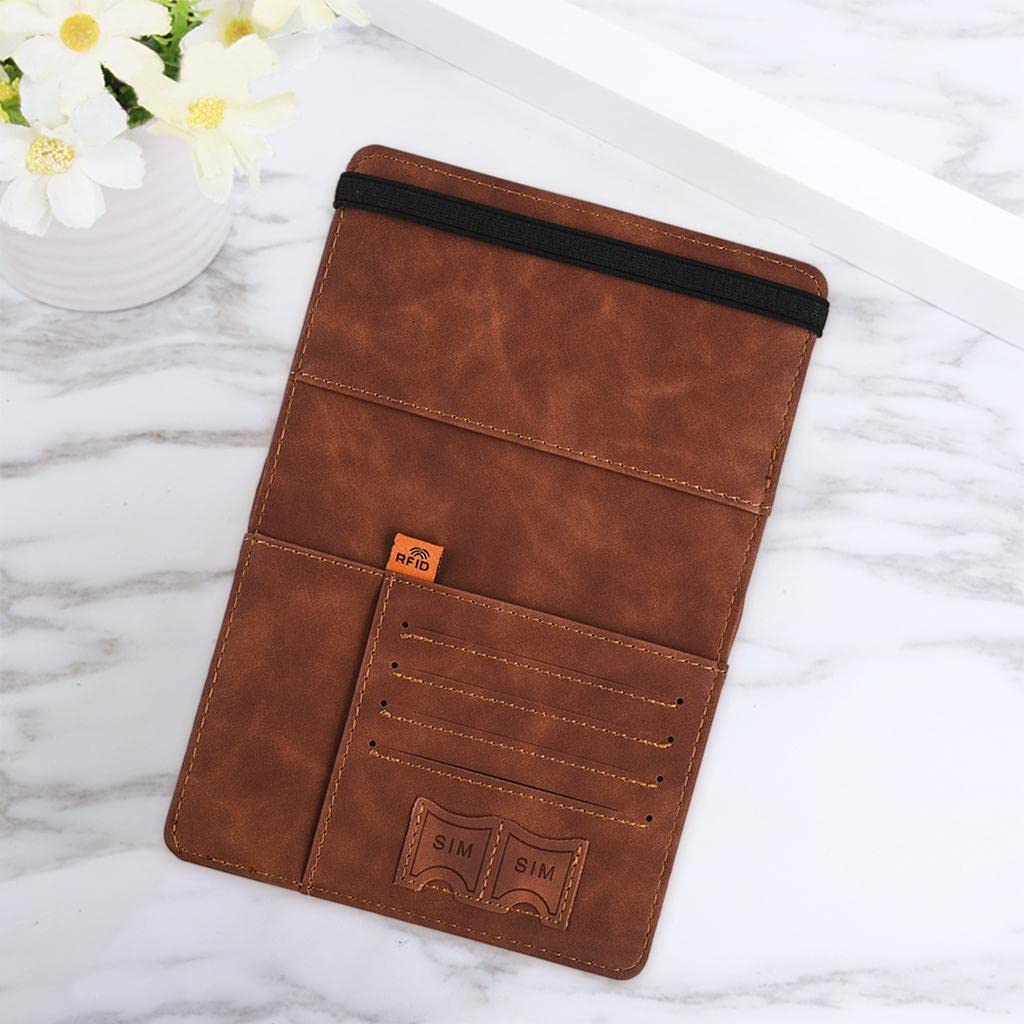 Etui na paszporty, organizer na dokumenty, portfel podróżny, etui na karty, czerwony, 15 x 21 cm, Zestaw 10 (ciemnobrązowy, 15 x 21 cm), 15x21 cm