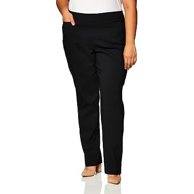 Briggs New York Women’s Plus Size Pull On Dress Pants 4 Pockets Straight Leg Stretchy Office Casual Work Slacks