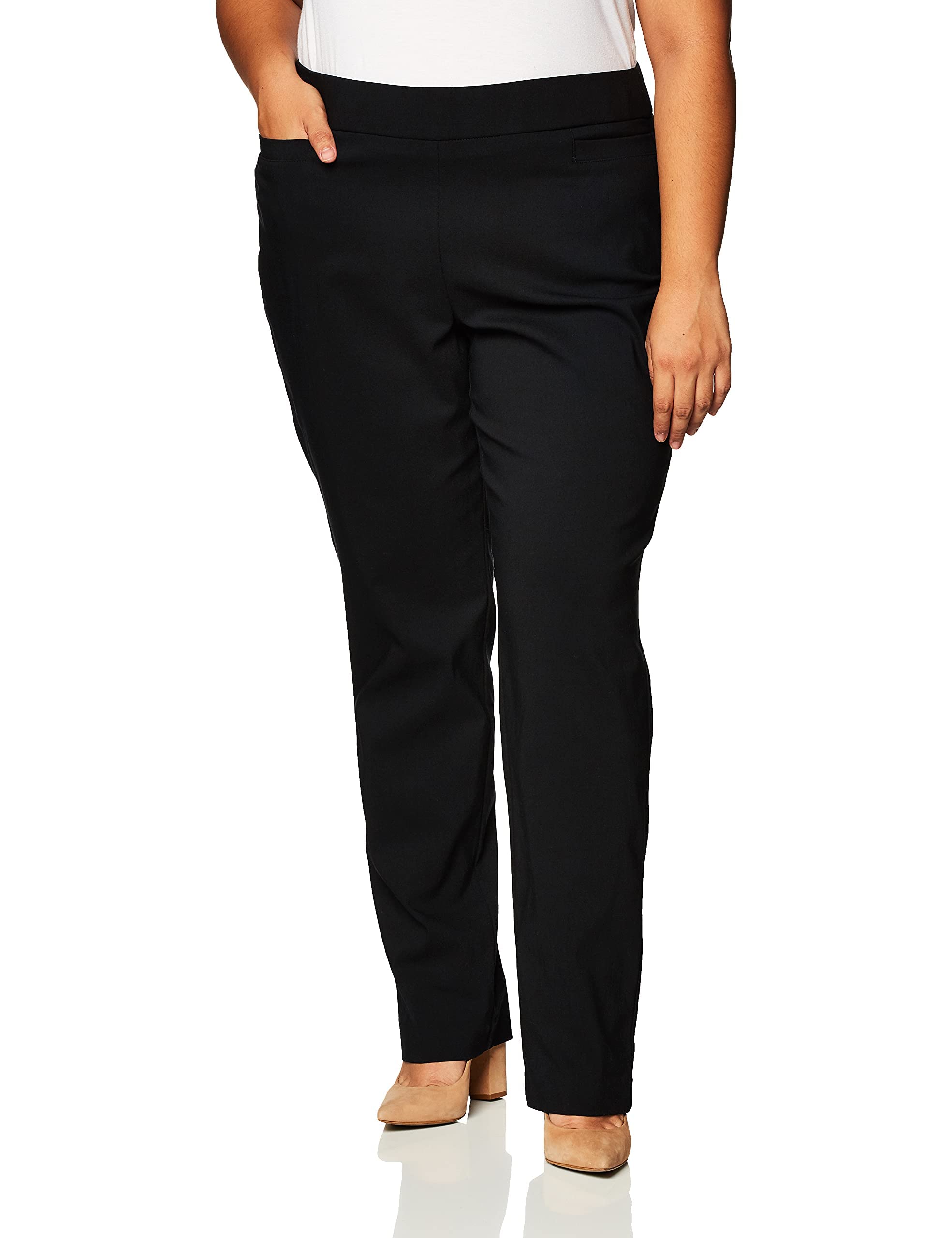 Women's Plus Size Super Stretch Millenium Welt Pocket Pull On Pant (Average & Short Length)