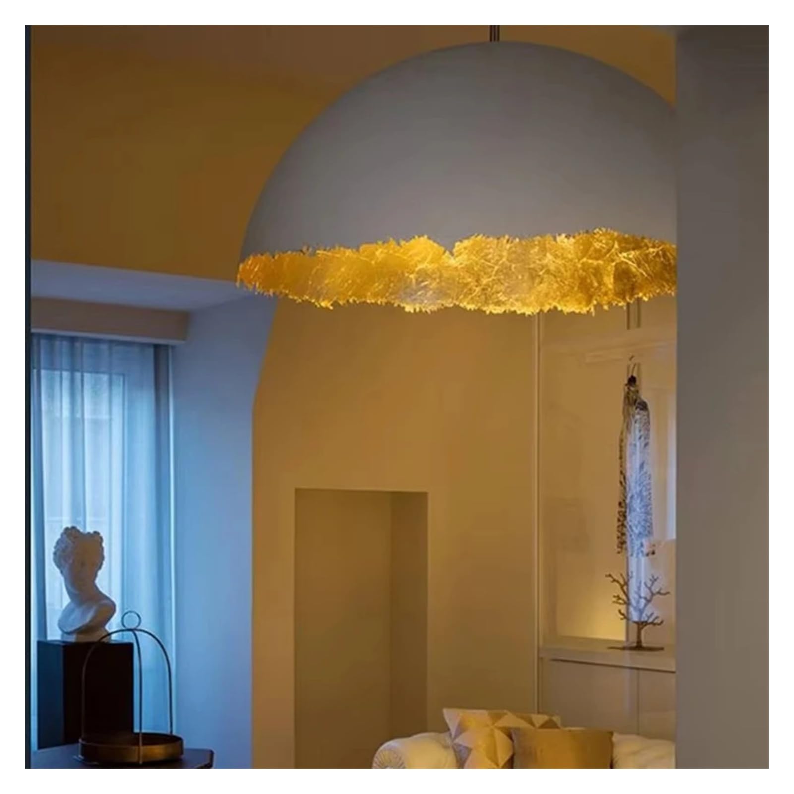 Genérico Lámparas de araña, Lámpara colgante PostKrisi, esfera de resina acrílica cáscara huevo, diseño danés, iluminación estudio, arte, sala estar simple, lujo