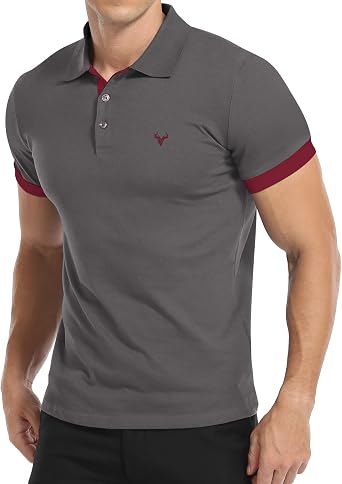 YTD Classic Short Sleeve Polo Shirt for Men | Lightweight, Slim Fit, Casual Tops