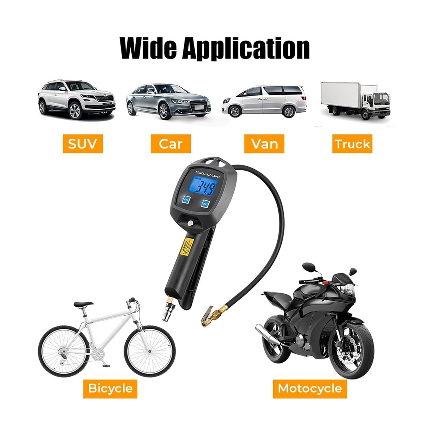 TPMS Digital Display Tire Pressure Gauge Accessories High-Precision Monitoring Inflation Universal Car Tire Manometro Precise(B Style)