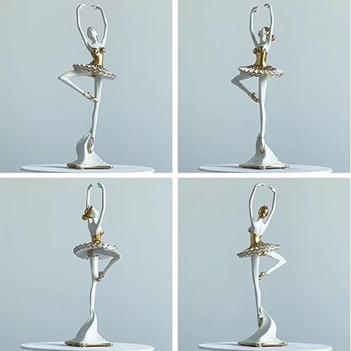 Miniatura 3 de HAUCOZE Bailarina Estatua Estatua Ballet Bailarina Escultura Mujer Dama Decoración para el Hogar Accesorios Regalos Caja de Regalo Resina 30cmH