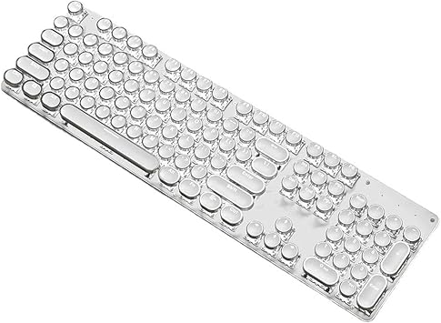 EWEADN Mechanical Gaming Keyboard, Typewriter Full Keyboard, Anti-Ghost, Anti-Collision, RGB Luminous LED Backlight, English Layout, Windows/Mac, Bluetooth/2.4G/Wired for Office & Gaming, 104 Keys