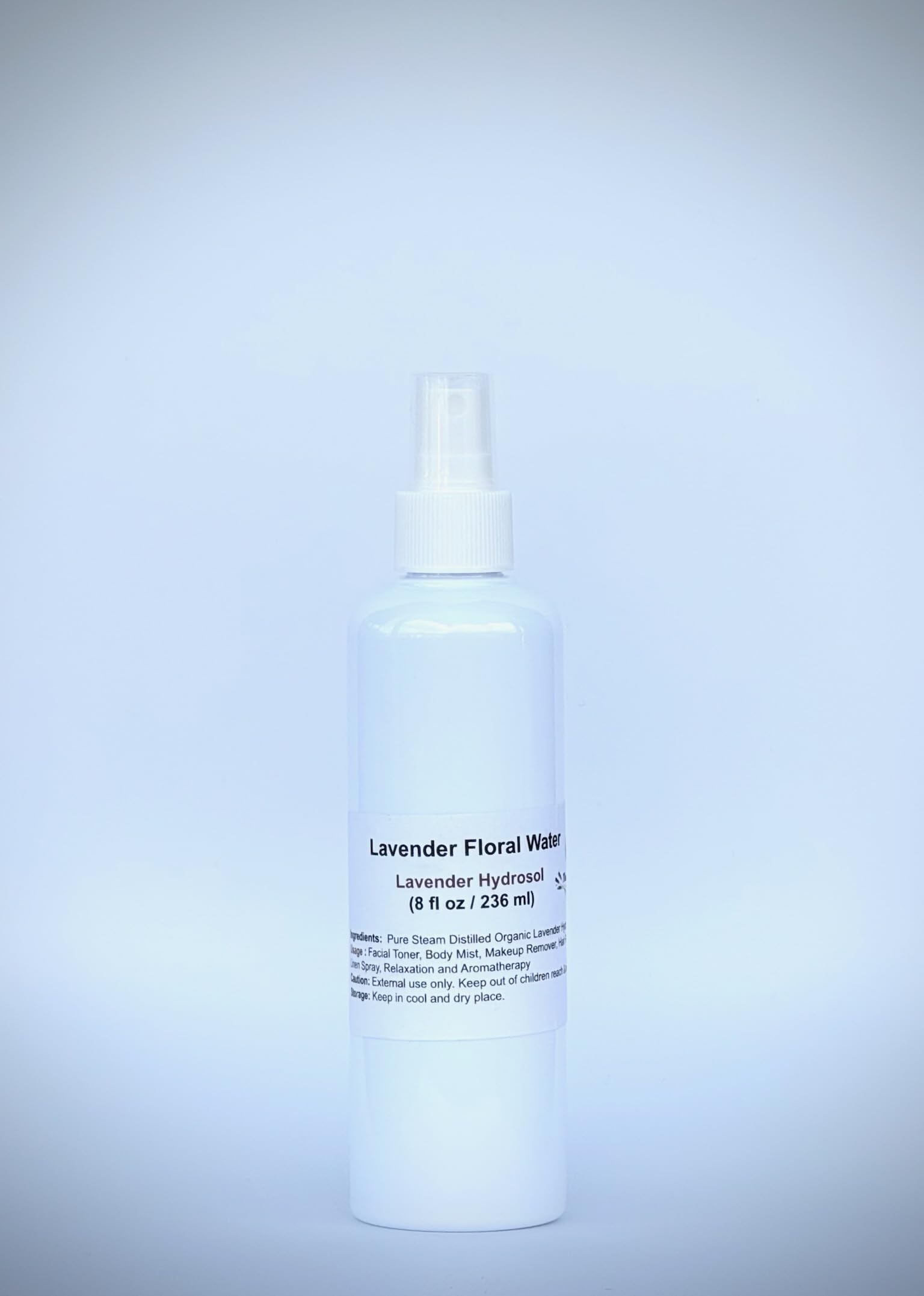 Lavender Floral Water Hydrosol Spray/Mist - for Face, Body, Haircare, Room/Linen Spray and Aromatherapy. 100% Pure Steam Distilled from Certified Organic Lavander (8 fl oz / 236 ml)