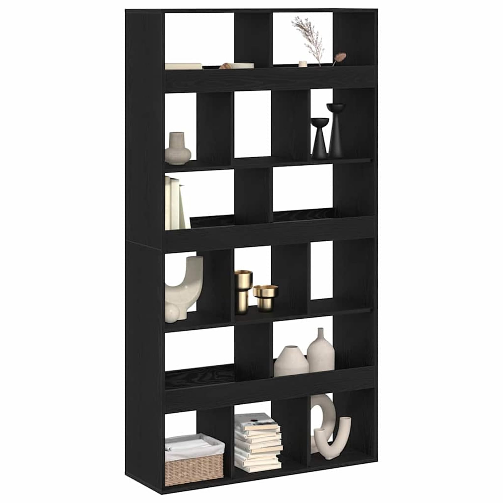 Armadio per Libri 15 Livelli 100 x 33 x 93.75 cm Rovere Nero