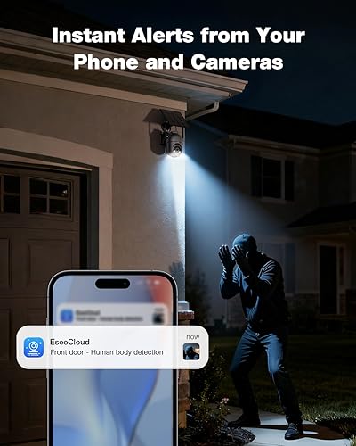 Miniatura 8 de SEHMUA Cámaras de seguridad inalámbricas para exteriores, kit de 4 cámaras, sin suscripción, visión clara de 2K en díanoche, alimentación solar,