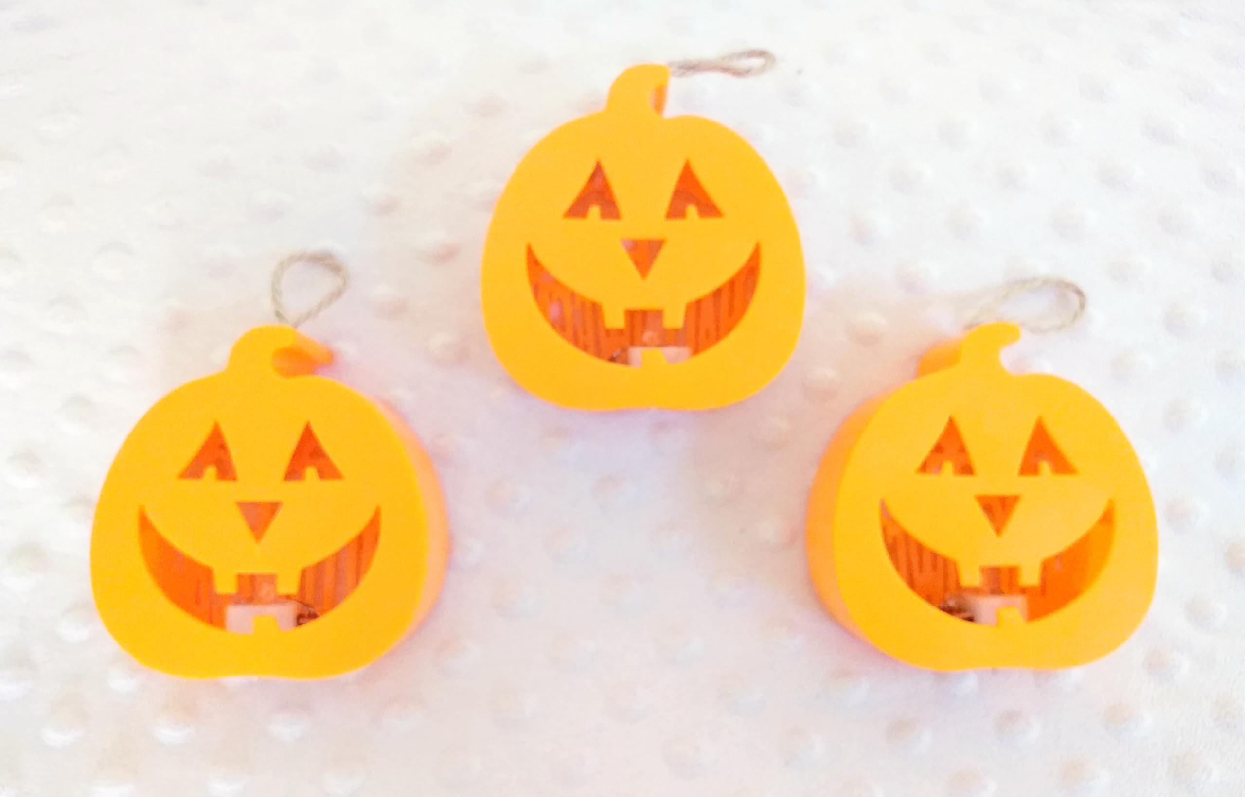 FAM 3 Pieces Halloween LED Lights Decor - Double Sides Pumpkin Happy Halloween LED Lights - Halloween Hanging Decorations Indoor And Outdoor