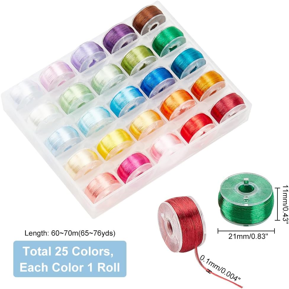 PH PandaHall 1640~1912 Yards Polyester Beading Thread 0.1mm Colorful Craft String 10 Colors High Gloss Single-Strand Thread Polyester Cord String for Hair Accessories Macrame Craft Jewelry Making