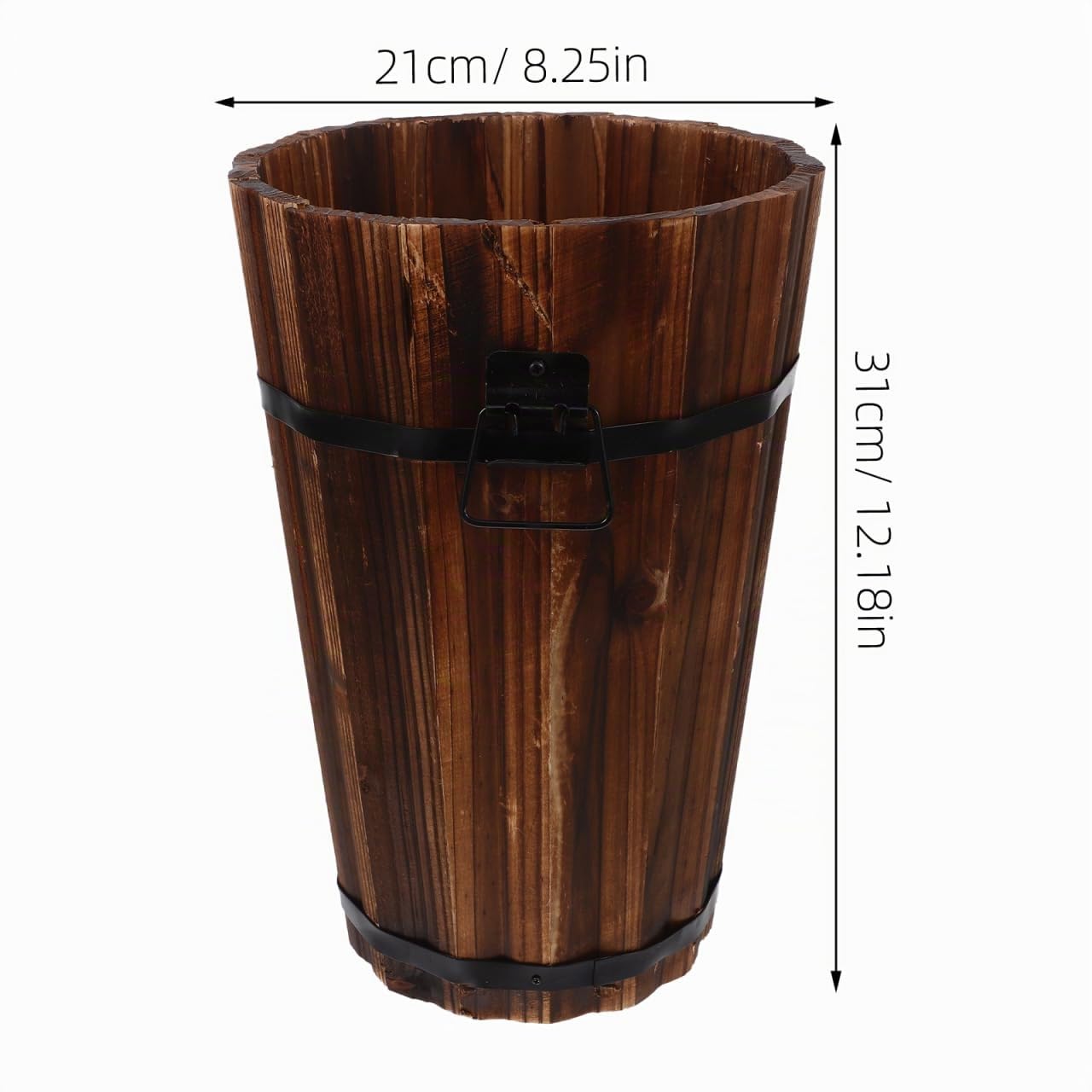 Alipis Cestino Spazzatura Bagno in Legno Rotondo Maniglia, Caffè