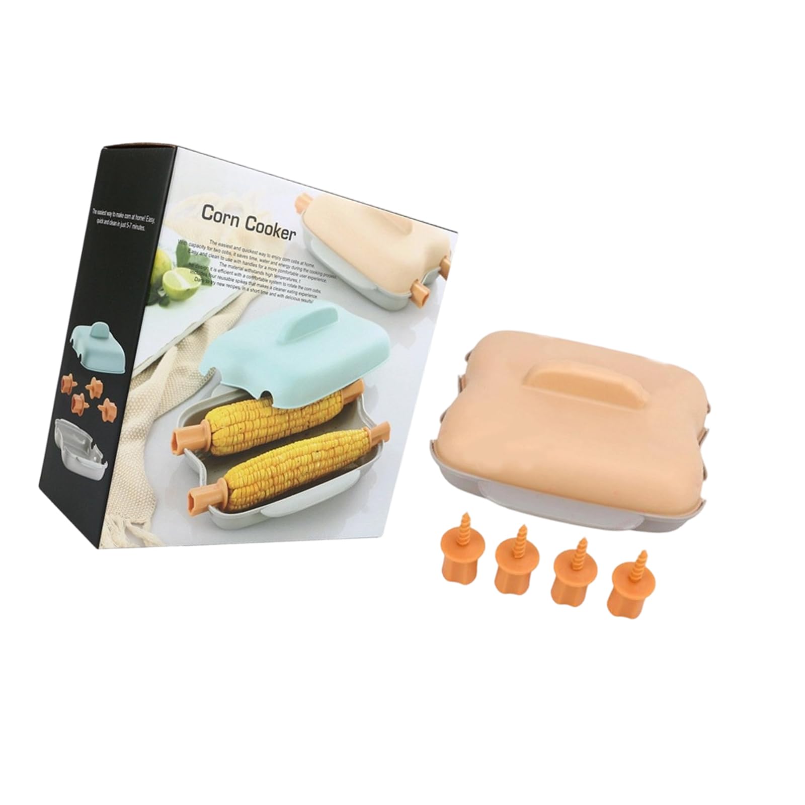 Hsyzygian Practical Microwave Steamer for Corn and Vegetables Food Grade PP Microwave Corn Cooking Container Dense Cooker