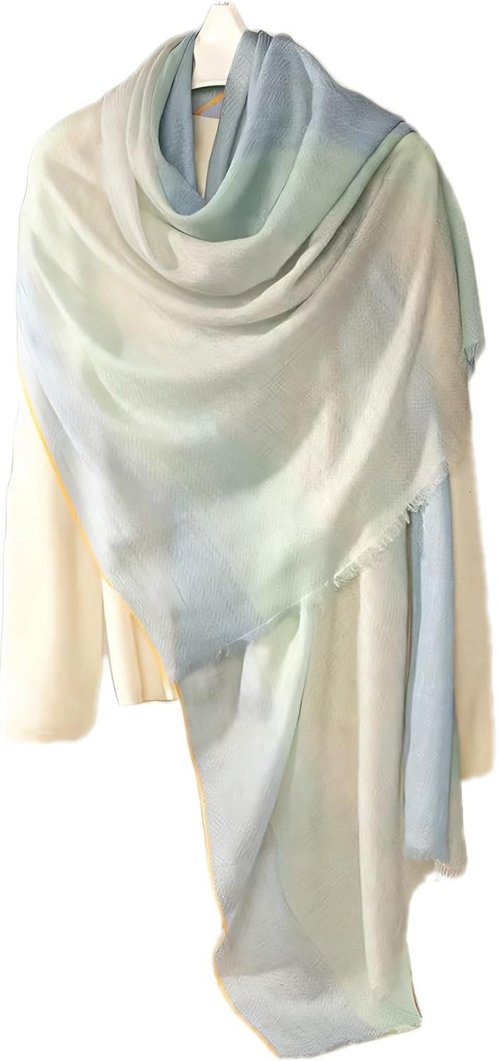 Luxury Cashmere Pashmina Style Shawl - Silk & Wool Blend Scarf, Lightweight Skin-Friendly Wrap