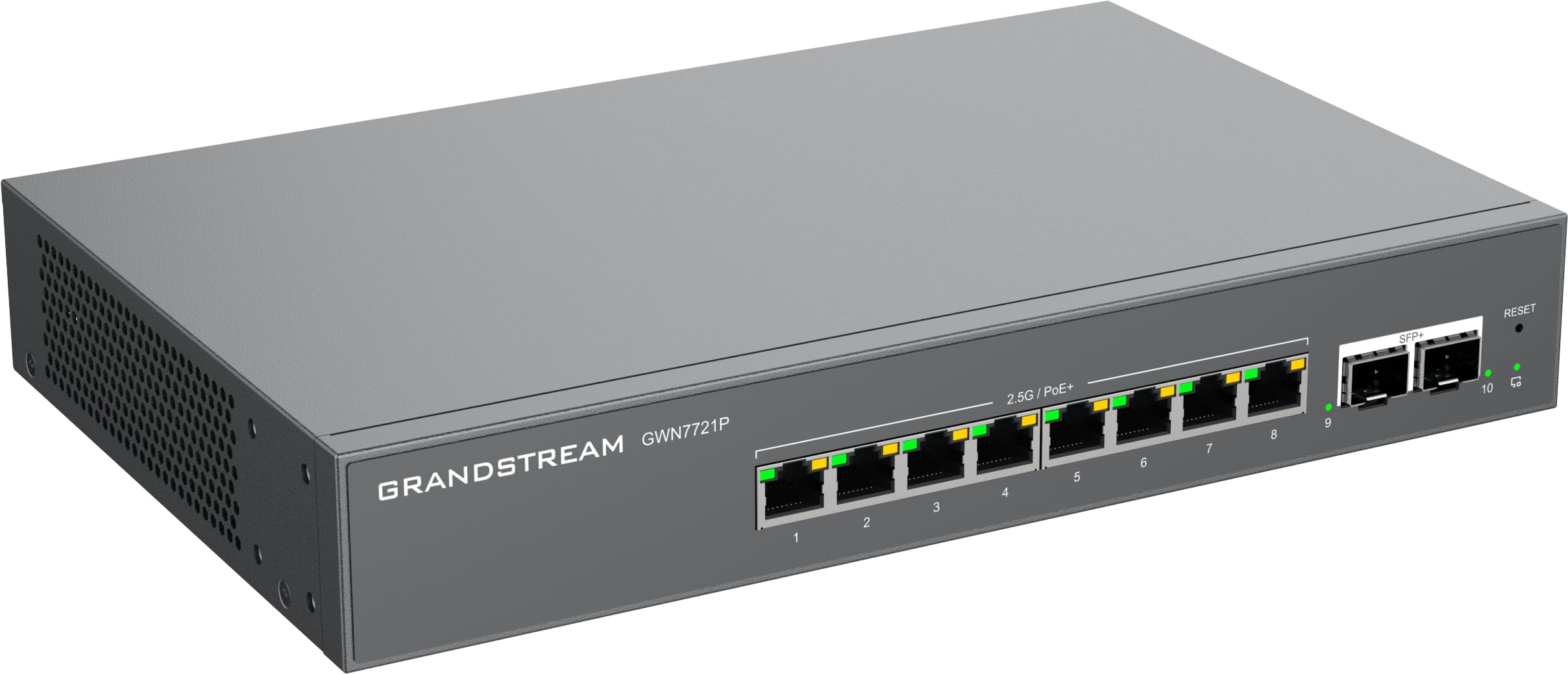 Switch Grandstream GWN7721P 8 Puertos Gigabit PoE 2 Puertos 10Gbps SFP+