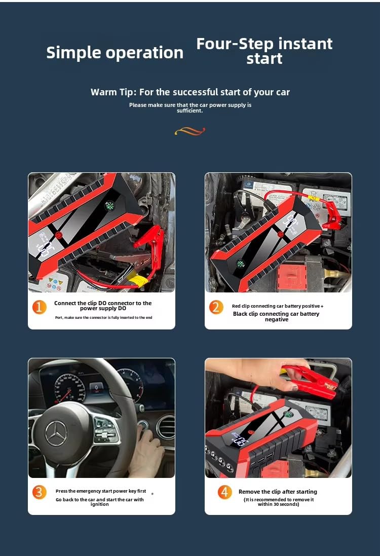 StickersLab - Avviatore di emergenza Auto Batteria Booster Starter Power Bank Portatile 12v 99800mAh
