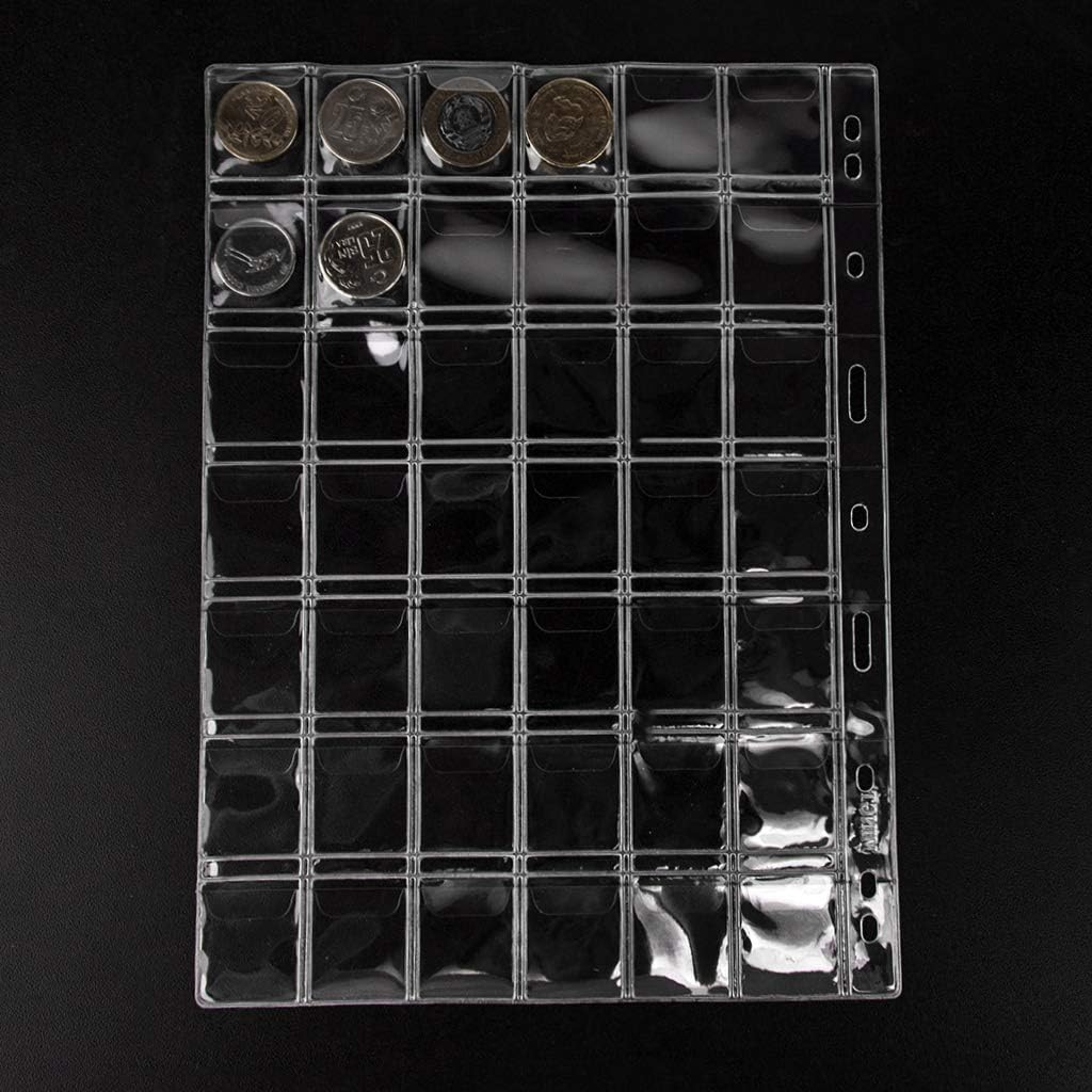 Fogli con tasche per monete - 420 tasche, protettori per monete, inserti per cartellina standard a 9 fori, 10 fogli CS03142