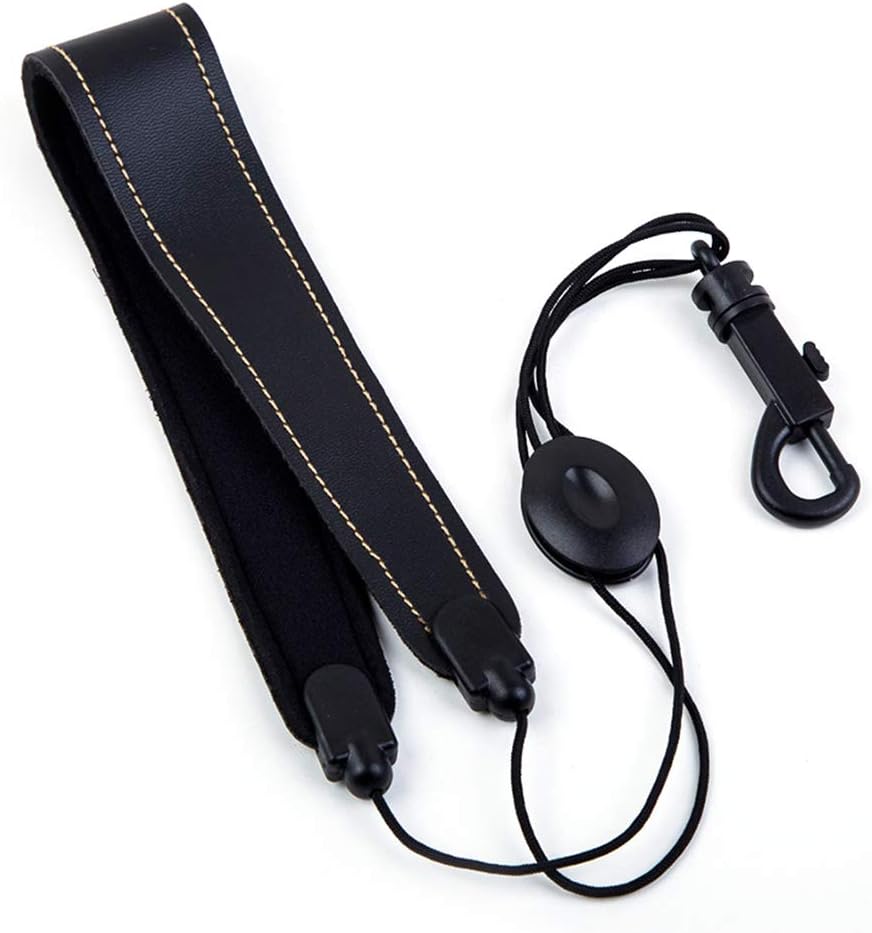 Healifty Saxophone Neck Adjustable Strap Leather Sax Strap for Tenor Alto Soprano Saxophone (Black)