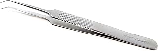 A2Z- High Precision Grade Stainless Steel Lab Tweezers 45 degree Semi Angled Micro Pointed Tips & Non Slip Grip Labware, Inspection & Repair Tool- For Microscopic & Precision Tasks - 4.5 Inch