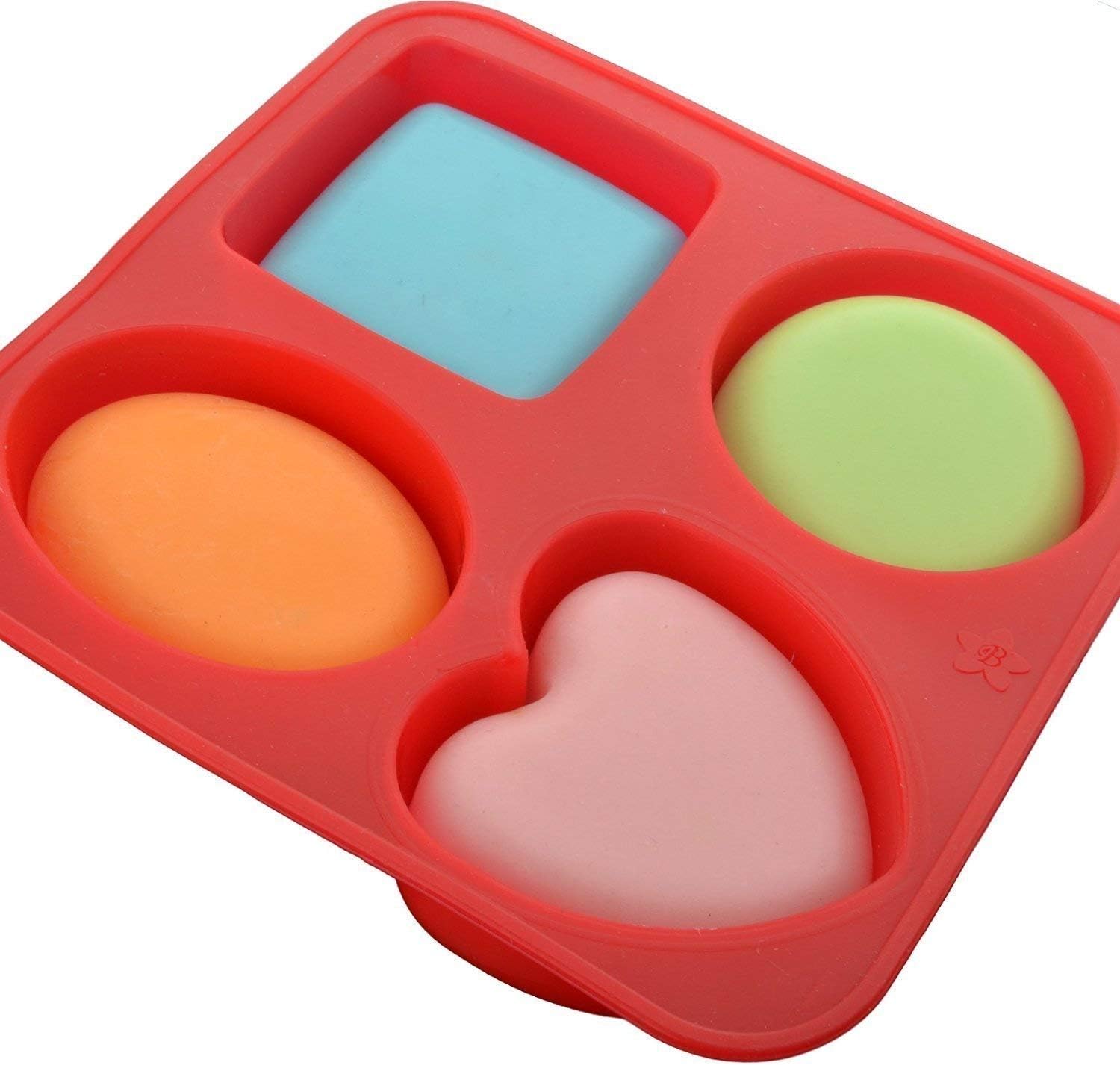VAURUM 4 Different Shapes Soap Making Silicone Mould