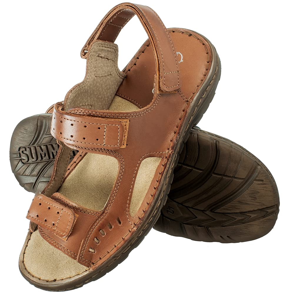 ESTRO Sandalias Hombre Verano Cuero - Sandalias Hombre Cuero Chanclas Piel con Suela Goma Antideslizante s2